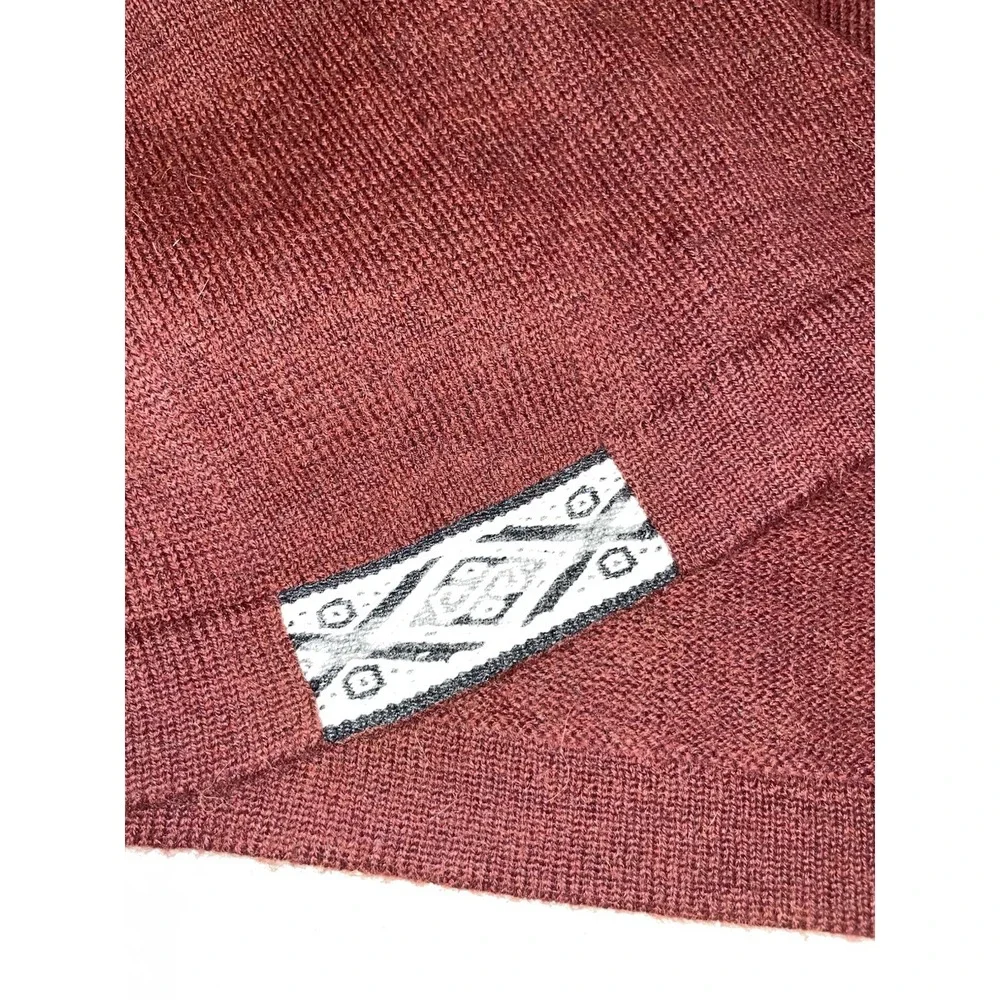 Paka The Crew Sweater Men XL Red Burgundy Royal Alpaca Blend Handmade Raglan